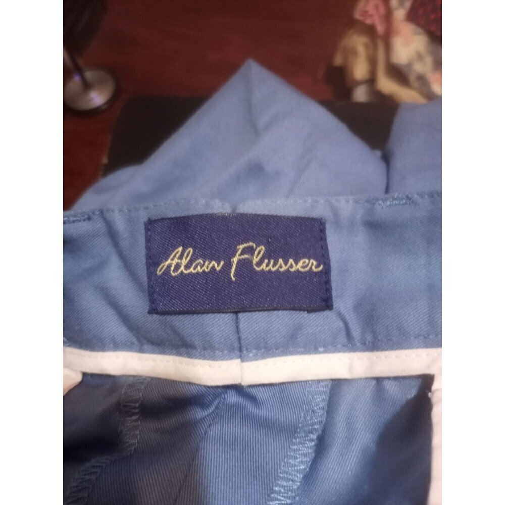 New Alan Flusser Golf Mens Blue Golf Flat Front Pants Size: 40 x 32 NWT - Picture 7 of 9